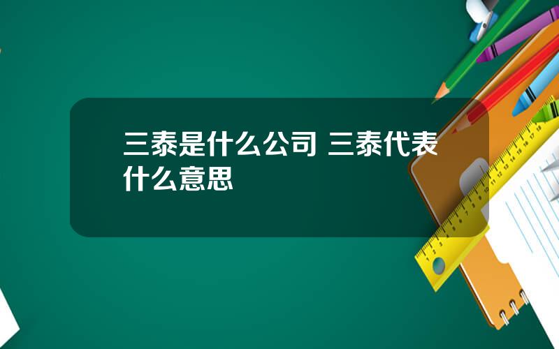 三泰是什么公司 三泰代表什么意思